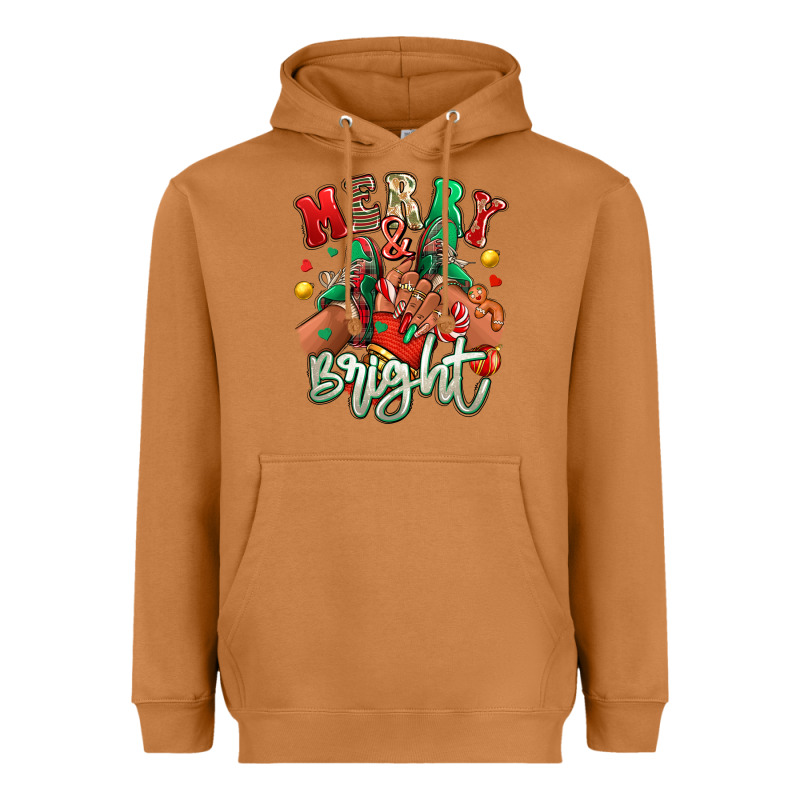 Merry And Bright Black Girl Sneakers Heavyweight Hoodie by RanaPortraitStore | Teevron