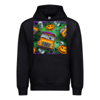 Black halloween bus and pumpkin seamless pattern Urban Hoodie - BundleAndBundleShop