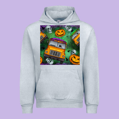 Halloween Bus And Pumpkin Seamless Pattern Urban Hoodie Designed By Bundleandbundleshop