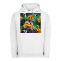 Pigment Lunar Rock halloween bus and pumpkin seamless pattern Urban Hoodie - BundleAndBundleShop