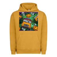 Pigment Peanut Butter halloween bus and pumpkin seamless pattern Urban Hoodie - BundleAndBundleShop