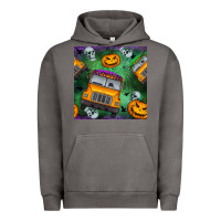Pigment Tornado halloween bus and pumpkin seamless pattern Urban Hoodie - BundleAndBundleShop