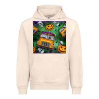 Sandshell halloween bus and pumpkin seamless pattern Urban Hoodie - BundleAndBundleShop