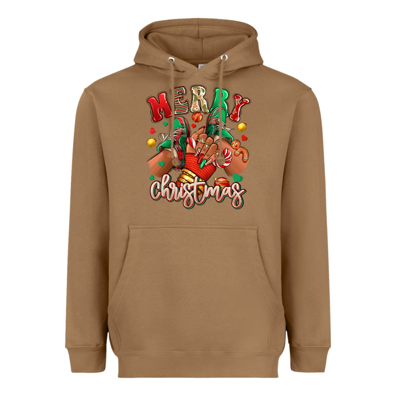 Merry Christmas Black Girl Sneakers Heavyweight Hoodie by RanaPortraitStore | Teevron
