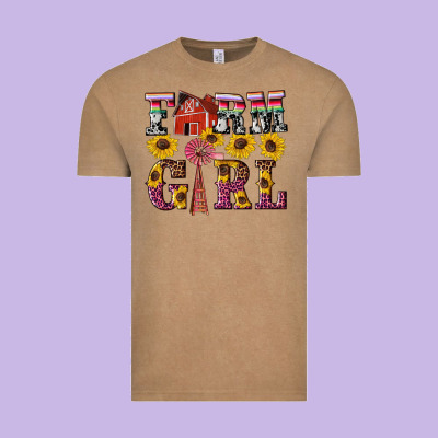 Western Farm Girl Vintage Tee Designed By Artiststas