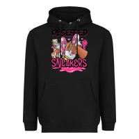 Black Obsessed with sneakers pink afro woman Heavyweight Hoodie - RanaPortraitStore