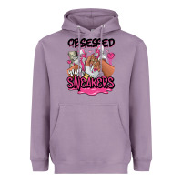 Lavender Obsessed with sneakers pink afro woman Heavyweight Hoodie - RanaPortraitStore