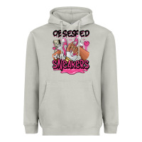 Moon Dust Obsessed with sneakers pink afro woman Heavyweight Hoodie - RanaPortraitStore