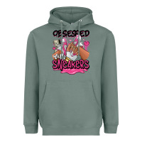 Sage Obsessed with sneakers pink afro woman Heavyweight Hoodie - RanaPortraitStore