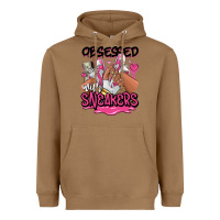Obsessed With Sneakers Pink Afro Woman Heavyweight Hoodie | Teevron