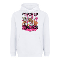 White Obsessed with sneakers pink afro woman Heavyweight Hoodie - RanaPortraitStore