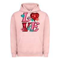 Pigment Salmon love with balloons Urban Hoodie - AdoDesignShop