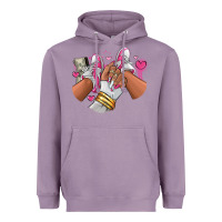 Lavender Pink and white sneaker girl Heavyweight Hoodie - RanaPortraitStore