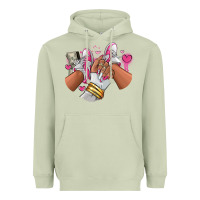 Matcha Pink and white sneaker girl Heavyweight Hoodie - RanaPortraitStore