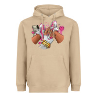 Mushroom Pink and white sneaker girl Heavyweight Hoodie - RanaPortraitStore