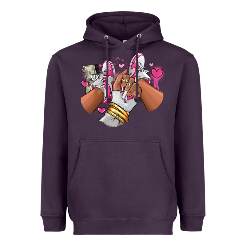Pink And White Sneaker Girl Heavyweight Hoodie by RanaPortraitStore | Teevron