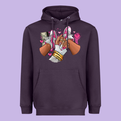 Heavyweight Hoodie Pink and white sneaker girl