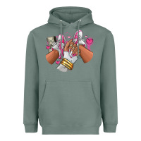 Sage Pink and white sneaker girl Heavyweight Hoodie - RanaPortraitStore