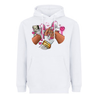 White Pink and white sneaker girl Heavyweight Hoodie - RanaPortraitStore