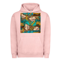 Pigment Salmon student delivery specialist seamless pattern Urban Hoodie - BundleAndBundleShop