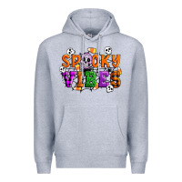 Heather Grey Spooky vibes Premium Hoodie - Artiststas