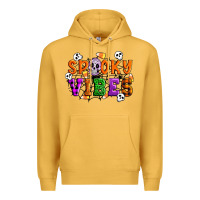 Mustard Spooky vibes Premium Hoodie - Artiststas
