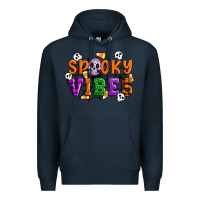 Navy Spooky vibes Premium Hoodie - Artiststas