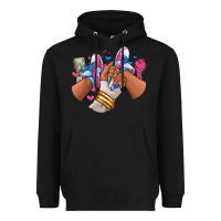 Black Pink and blue sneaker girl Heavyweight Hoodie - RanaPortraitStore