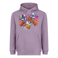 Lavender Pink and blue sneaker girl Heavyweight Hoodie - RanaPortraitStore