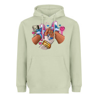 Matcha Pink and blue sneaker girl Heavyweight Hoodie - RanaPortraitStore