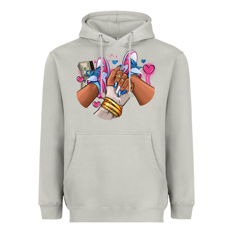 Pink And Blue Sneaker Girl Heavyweight Hoodie by RanaPortraitStore | Teevron