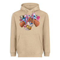 Mushroom Pink and blue sneaker girl Heavyweight Hoodie - RanaPortraitStore