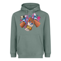 Sage Pink and blue sneaker girl Heavyweight Hoodie - RanaPortraitStore