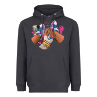 Smoke Pink and blue sneaker girl Heavyweight Hoodie - RanaPortraitStore