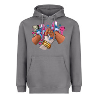 Storm Pink and blue sneaker girl Heavyweight Hoodie - RanaPortraitStore