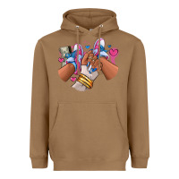 Toasted Coconut Pink and blue sneaker girl Heavyweight Hoodie - RanaPortraitStore