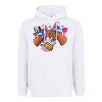 White Pink and blue sneaker girl Heavyweight Hoodie - RanaPortraitStore