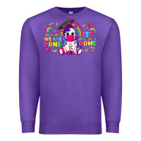 Purple kindergarten we are done 1st here we come with unicorn Premium Sweatshirt - texasbilliewilder