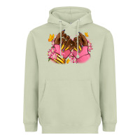 Matcha Pink afro nails Heavyweight Hoodie - RanaPortraitStore