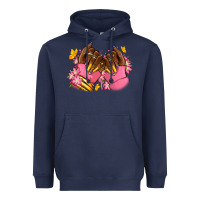 Navy Pink afro nails Heavyweight Hoodie - RanaPortraitStore