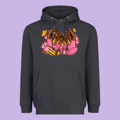 Heavyweight Hoodie Pink afro nails