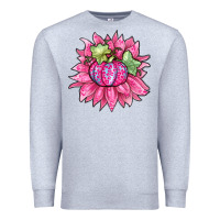 Heather Grey sunflower pumpkin breast cancer Premium Sweatshirt - Zillion Design Studio