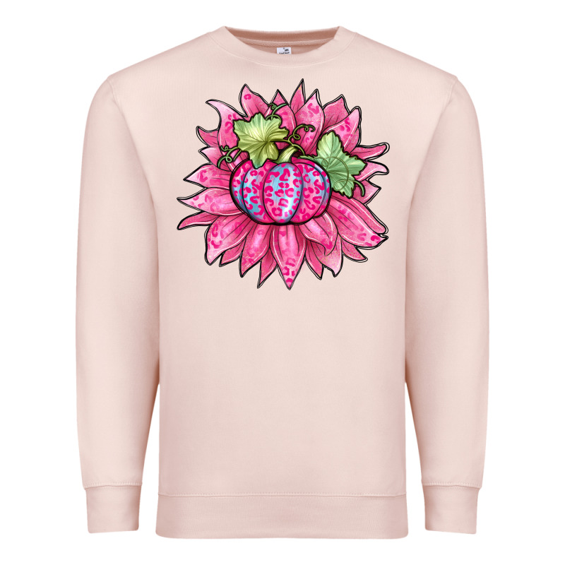 Sunflower Pumpkin Breast Cancer Premium Sweatshirt by Zillion Design Studio | Teevron