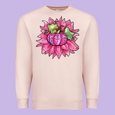 Sunflower Pumpkin Breast Cancer Premium Sweatshirt Designed By Zillion Design Studio