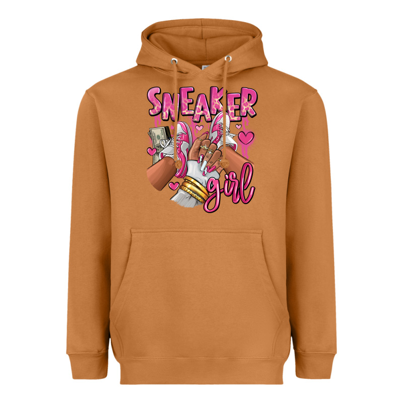 Pink And White Sneaker Girl Heavyweight Hoodie by RanaPortraitStore | Teevron