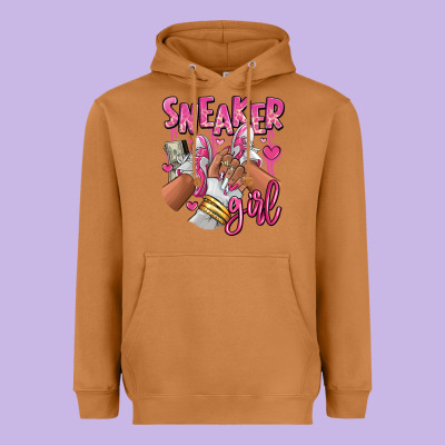 Heavyweight Hoodie Pink and white sneaker girl