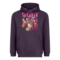 Plum Pink and white sneaker girl Heavyweight Hoodie - RanaPortraitStore
