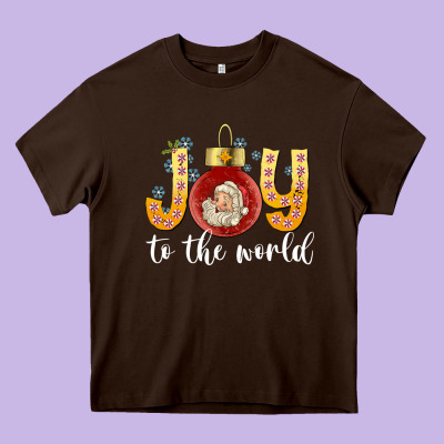 Joy To The World Heavy Core Tee Designed By Cowhidedigitalart