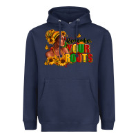 Navy Remember your roots Afro American Heavyweight Hoodie - RanaPortraitStore