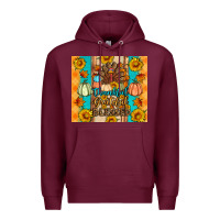 Burgundy Thankful grateful blessed Premium Hoodie - Artiststas